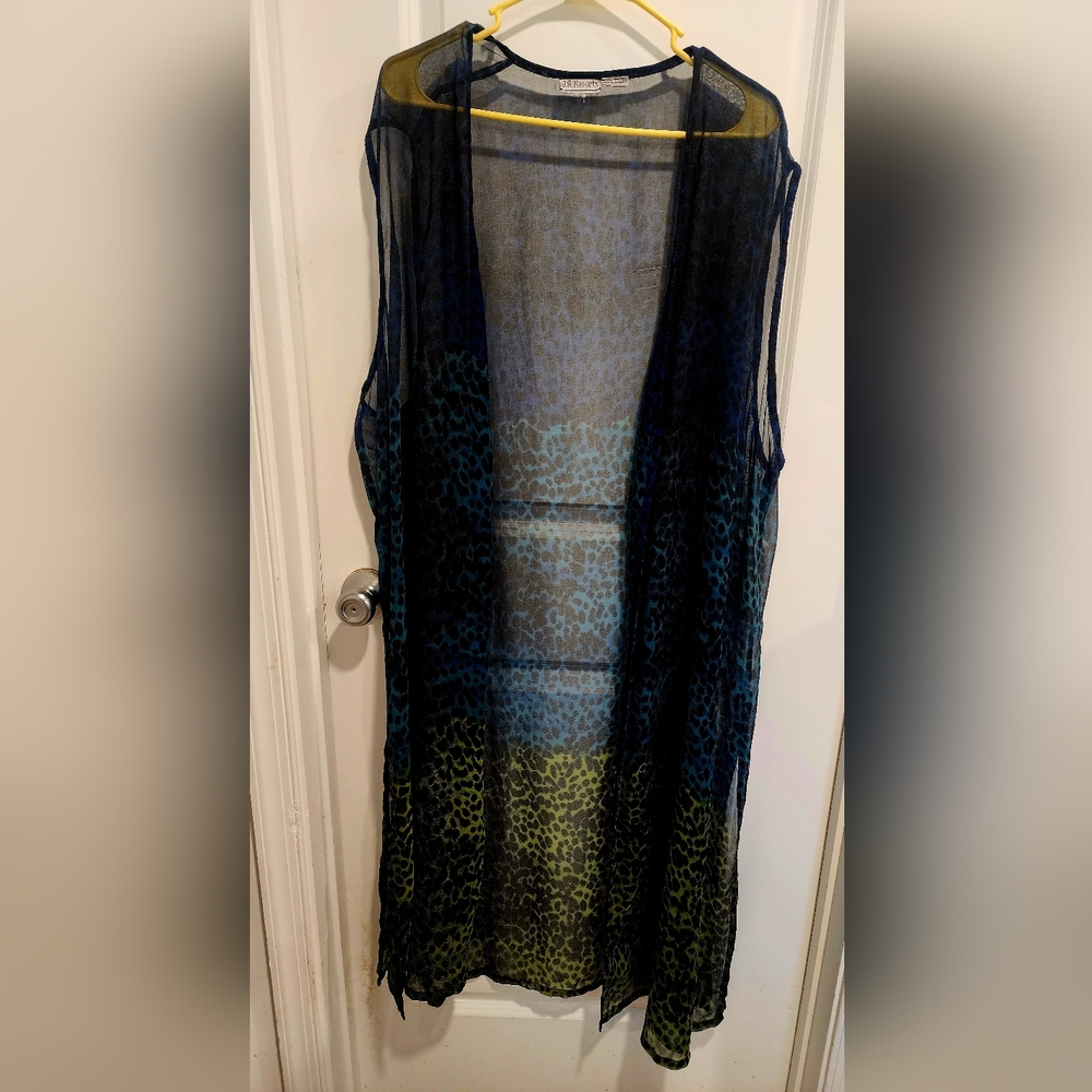 Leopard Print Sheer Vest